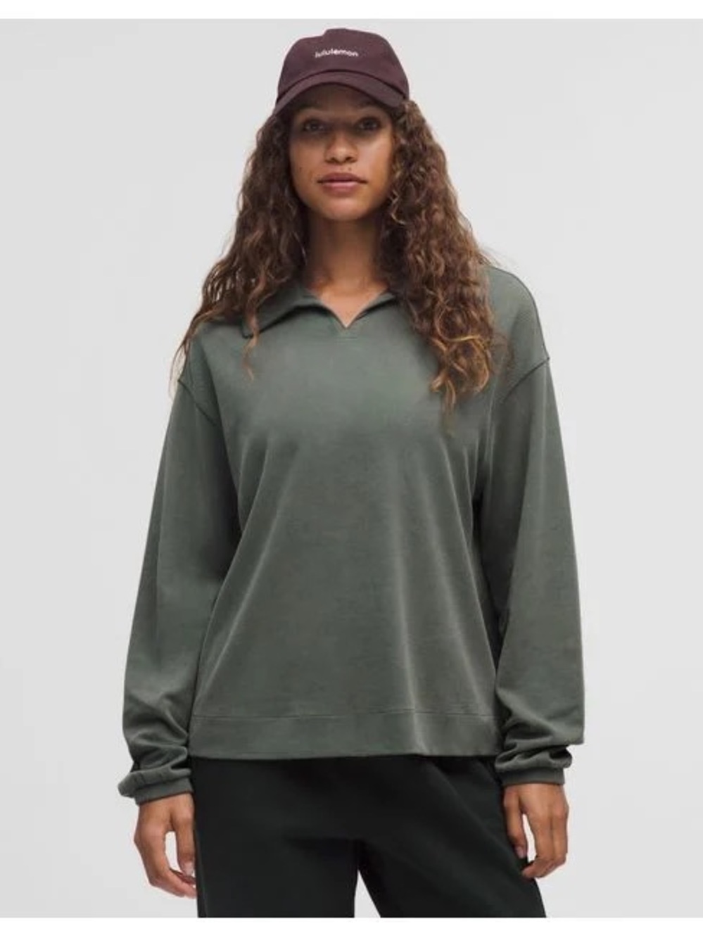 LULULEMON Softstreme Pique Oversized Long-Sleeve Polo Shirt